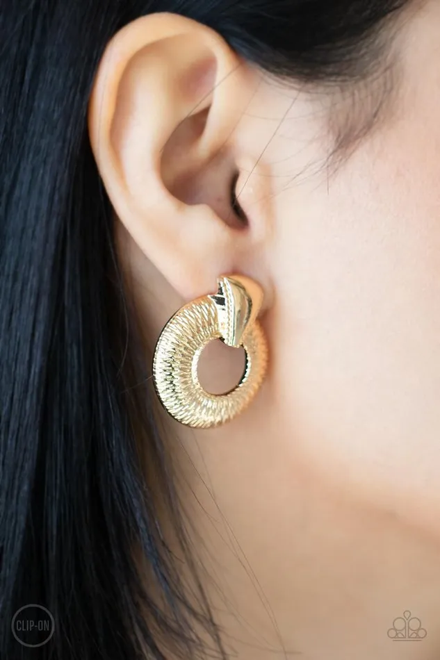 Paparazzi Jewelry Earrings Paparazzi Earring Industrial Innovator Gold
