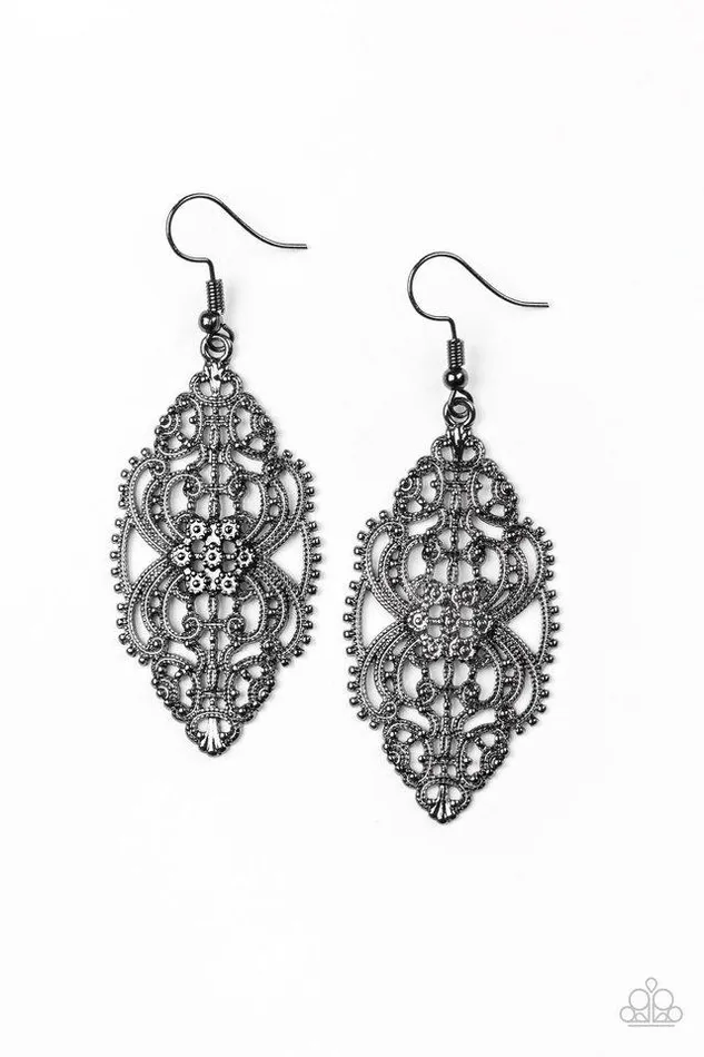 Paparazzi Jewelry Earrings Paparazzi Earring Ornately Ornate Black
