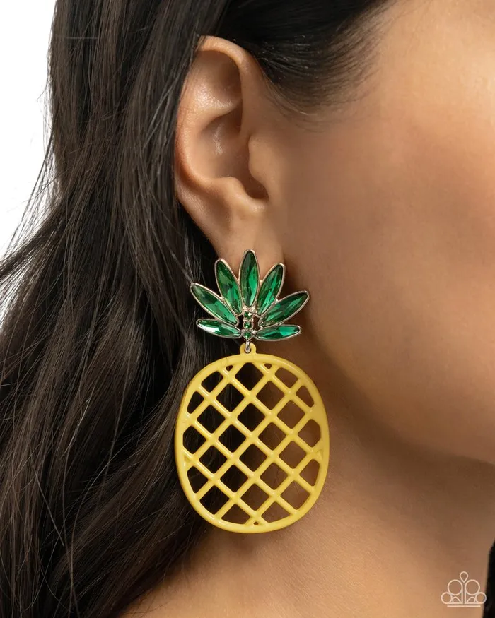 Paparazzi Jewelry Earrings Paparazzi Earring Pineapple Passion Yellow