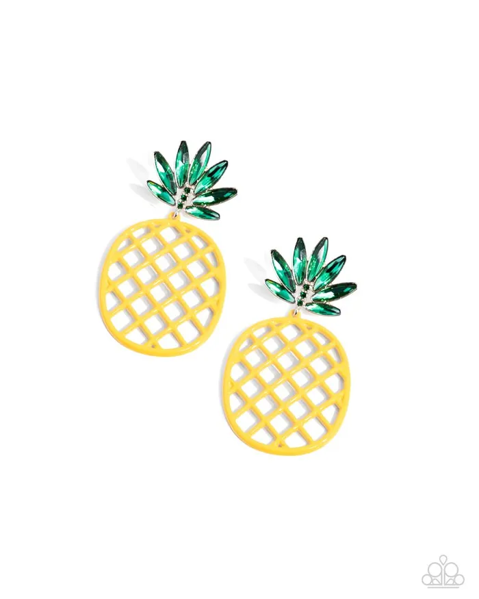 Paparazzi Jewelry Earrings Paparazzi Earring Pineapple Passion Yellow Paparazzi Jewelry Earrings Paparazzi Earring Pineapple Passion Yellow