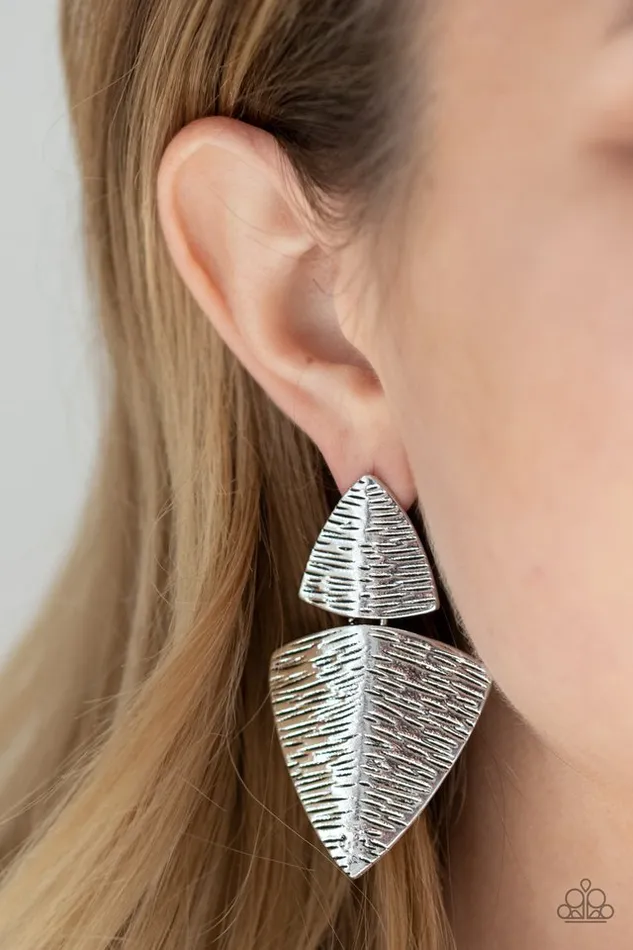 Paparazzi Jewelry Earrings Paparazzi Earring PRIMAL Factors Silver