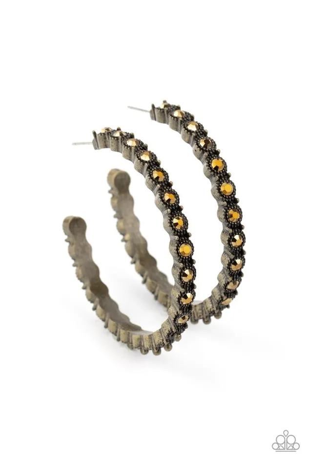 Paparazzi Jewelry Earrings Paparazzi Earring Rhinestone Studded Sass Brass Paparazzi Jewelry Earrings Paparazzi Earring Rhinestone Studded Sass Brass