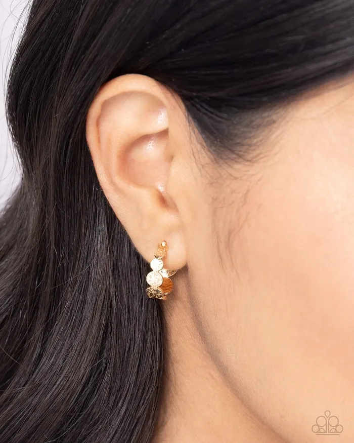 Paparazzi Jewelry Earrings Paparazzi Earring Textured Tease Gold