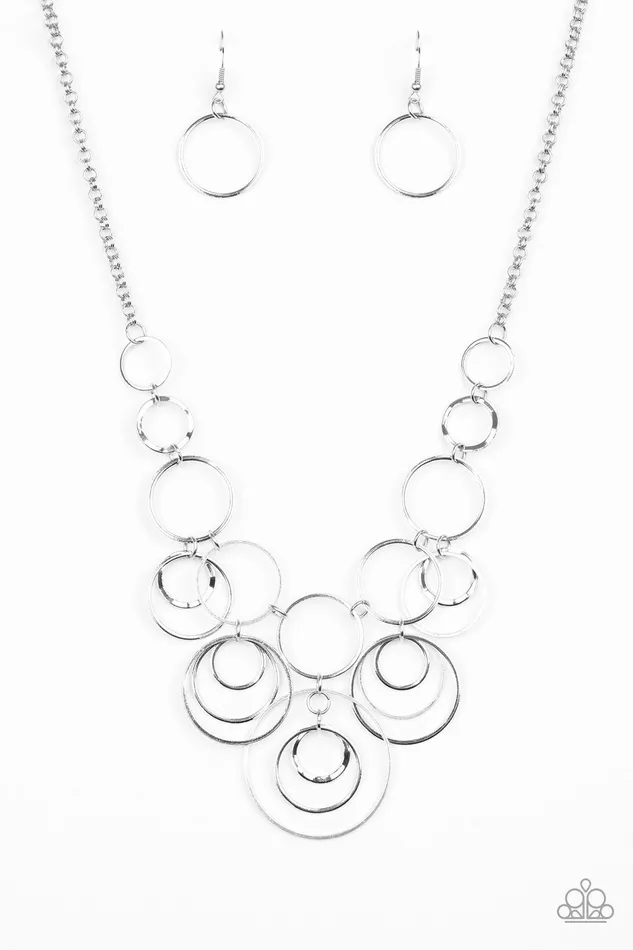 Paparazzi Jewelry Necklaces Paparazzi Necklace Break The Cycle Silver Paparazzi Jewelry Necklaces Paparazzi Necklace Break The Cycle Silver