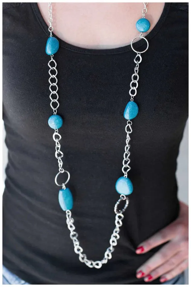 Paparazzi Jewelry Necklaces Paparazzi Necklace Calm Waters Blue