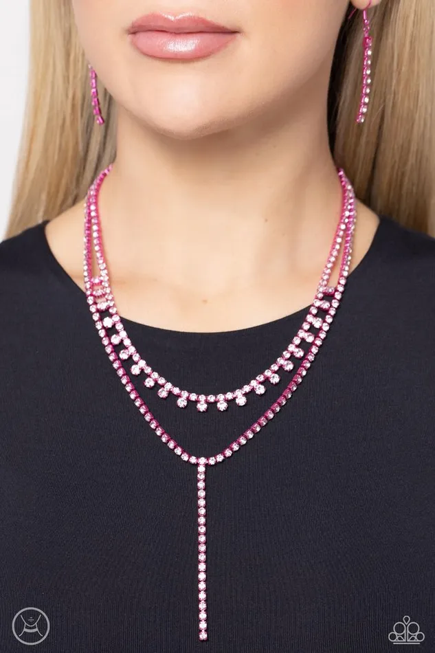 Paparazzi Jewelry Necklaces Paparazzi Necklace Champagne Night Pink