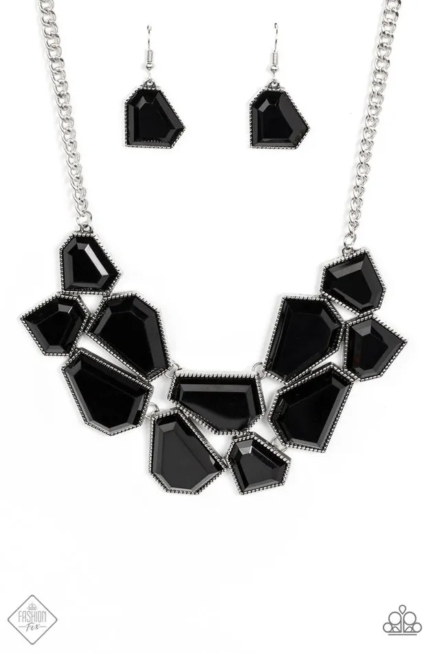 Paparazzi Jewelry Necklaces Paparazzi Necklace DoubleDEFACED Black Paparazzi Jewelry Necklaces Paparazzi Necklace DoubleDEFACED Black