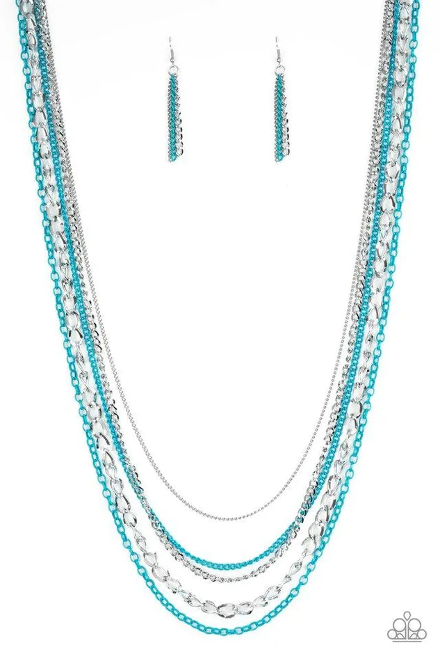 Paparazzi Jewelry Necklaces Paparazzi Necklace Industrial Vibrance Blue