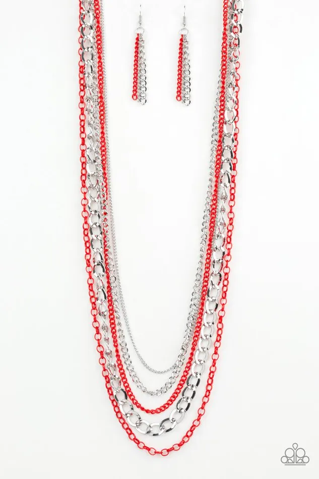 Paparazzi Jewelry Necklaces Paparazzi Necklace Industrial Vibrance Red Paparazzi Jewelry Necklaces Paparazzi Necklace Industrial Vibrance Red