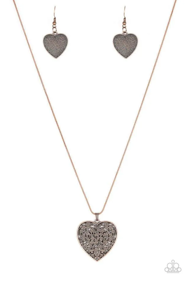 Paparazzi Jewelry Necklaces Paparazzi Necklace Look Into Your Heart Copper