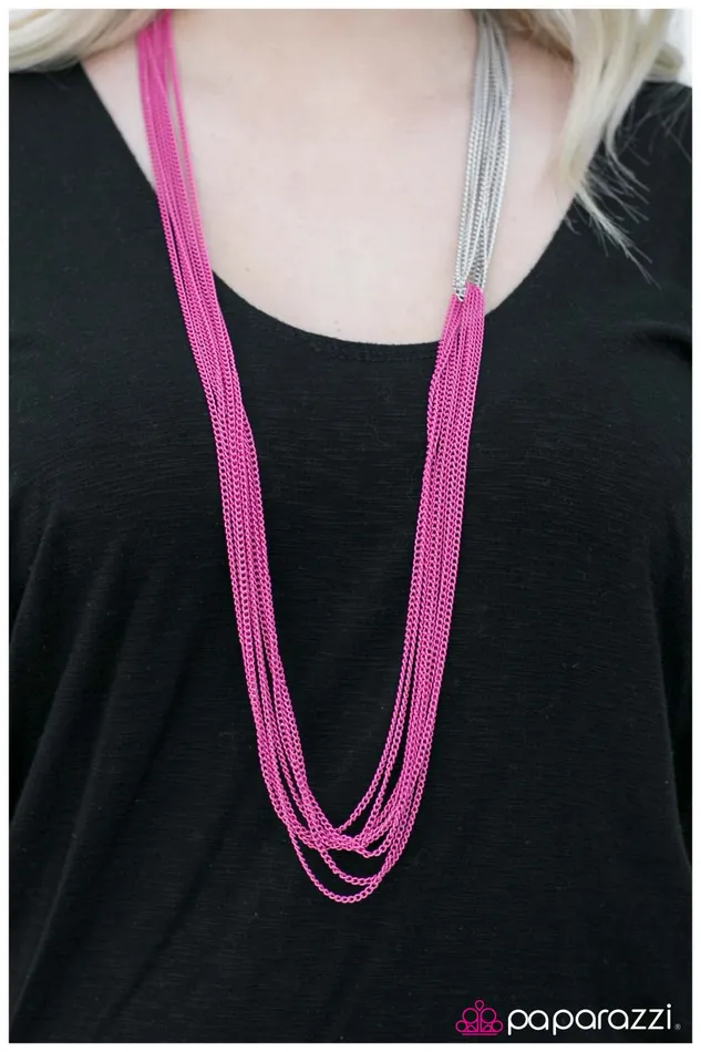 Paparazzi Jewelry Necklaces Paparazzi Necklace No CHAIN No Gain Pink