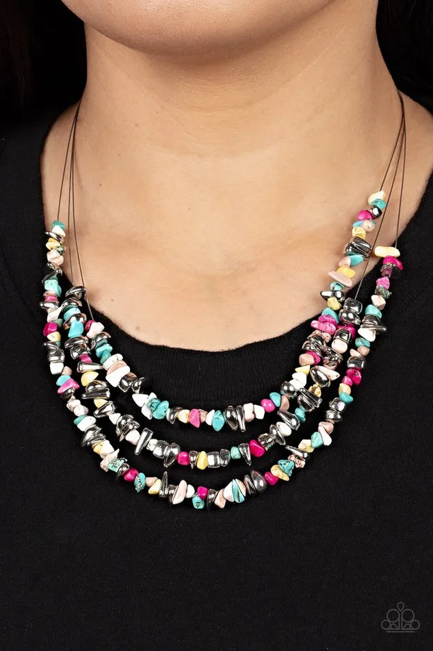 Paparazzi Jewelry Necklaces Paparazzi Necklace Placid Pebbles Multi