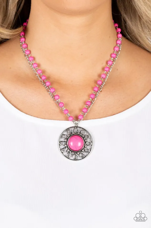 Paparazzi Jewelry Necklaces Paparazzi Necklace Sahara Suburb Pink