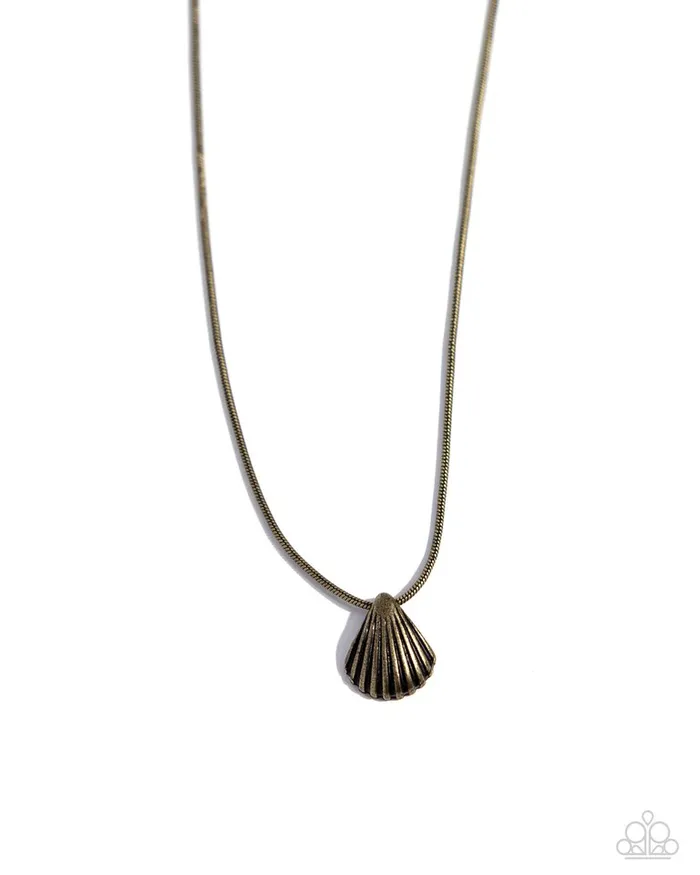 Paparazzi Jewelry Necklaces Paparazzi Necklace Seashell Simplicity Brass Paparazzi Jewelry Necklaces Paparazzi Necklace Seashell Simplicity Brass