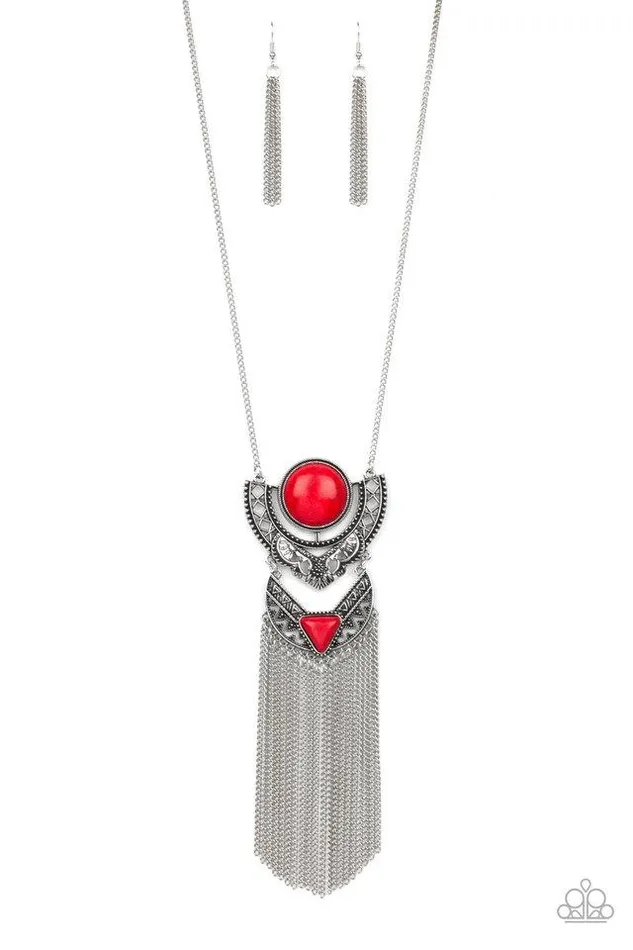 Paparazzi Jewelry Necklaces Paparazzi Necklace Spirit Trek Red
