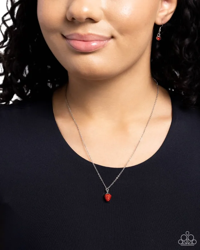 Paparazzi Jewelry Necklaces Paparazzi Necklace Strawberry Style Red