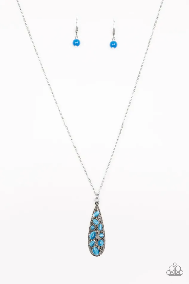 Paparazzi Jewelry Necklaces Paparazzi Necklace Teardrop Treasure Blue