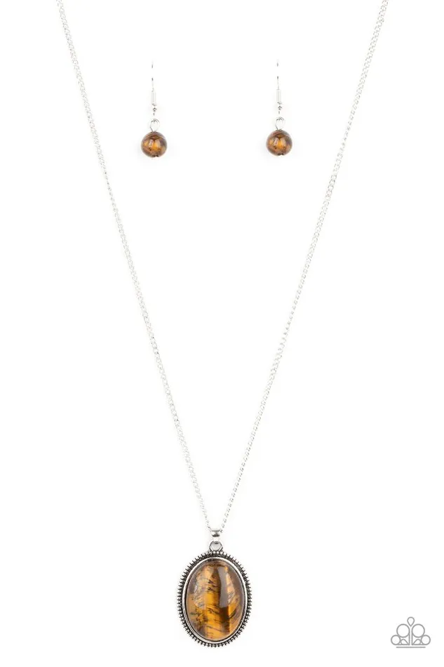Paparazzi Jewelry Necklaces Paparazzi Necklace Tranquil Talisman Brown Paparazzi Jewelry Necklaces Paparazzi Necklace Tranquil Talisman Brown