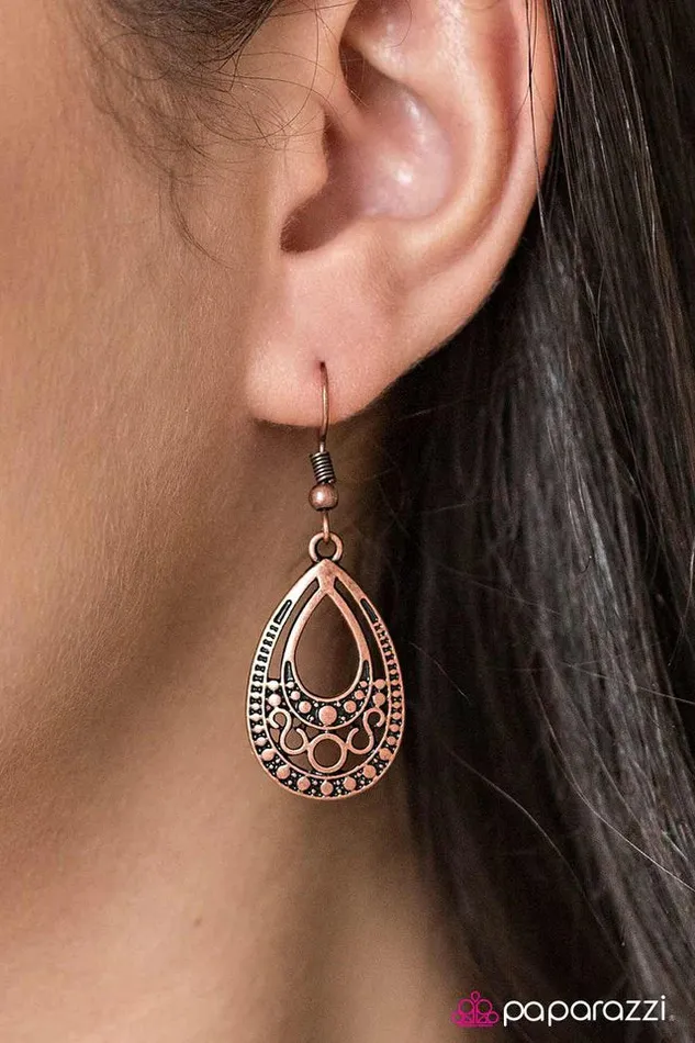 Paparazzi Jewelry Paparazzi Earring Desert Rain Copper Earrings