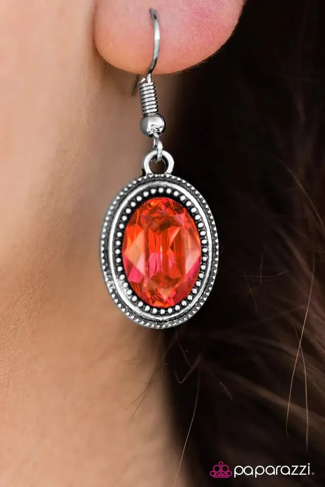 Paparazzi Jewelry Paparazzi Earring Galactic Glam Orange Earrings