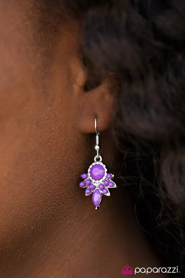 Paparazzi Jewelry Paparazzi Earring Palm Beach Party Purple Earrings