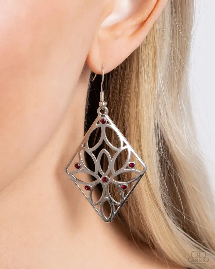 Paparazzi Jewelry Paparazzi Earring Pumped Up Posies Red Earrings