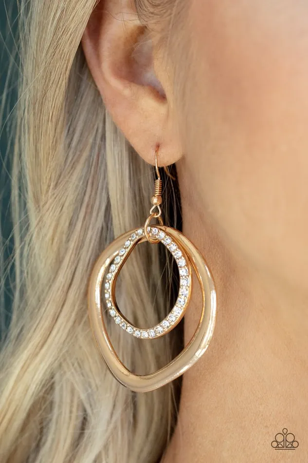 Paparazzi Jewelry Paparazzi Earring Spinning With Sass Gold Earrings