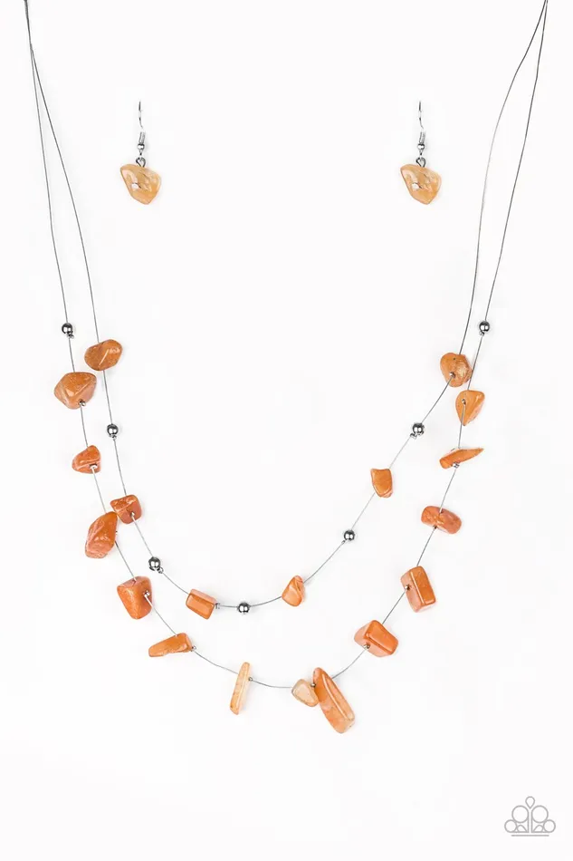 Paparazzi Jewelry Paparazzi Necklace Pebble Posh Orange Necklaces
