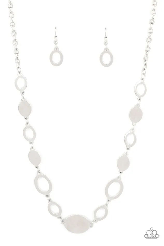 Paparazzi Jewelry Paparazzi Necklace Working OVALtime Silver Necklaces Paparazzi Jewelry Paparazzi Necklace Working OVALtime Silver Necklaces