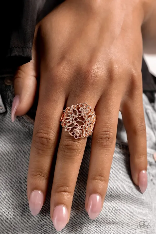 Paparazzi Jewelry Paparazzi Ring Glistening Gentry Rose Gold Rings