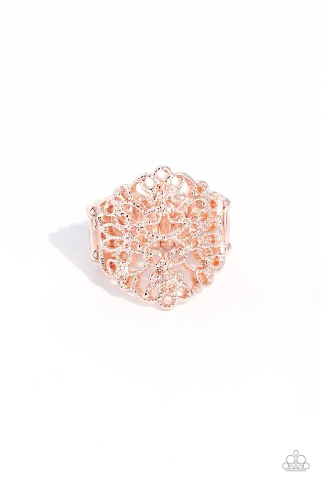 Paparazzi Jewelry Paparazzi Ring Glistening Gentry Rose Gold Rings Paparazzi Jewelry Paparazzi Ring Glistening Gentry Rose Gold Rings