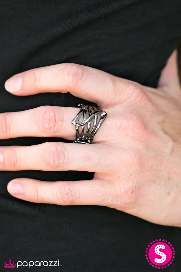 Paparazzi Jewelry Rings Paparazzi Ring Head Over Shimmer Black