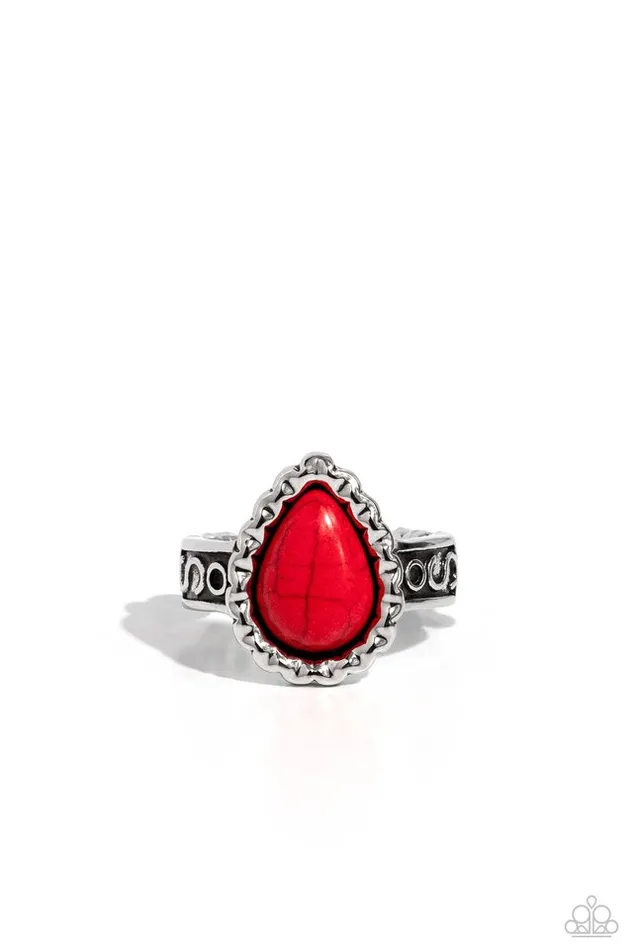 Paparazzi Jewelry Rings Paparazzi Ring Scalloped Showcase Red Paparazzi Jewelry Rings Paparazzi Ring Scalloped Showcase Red