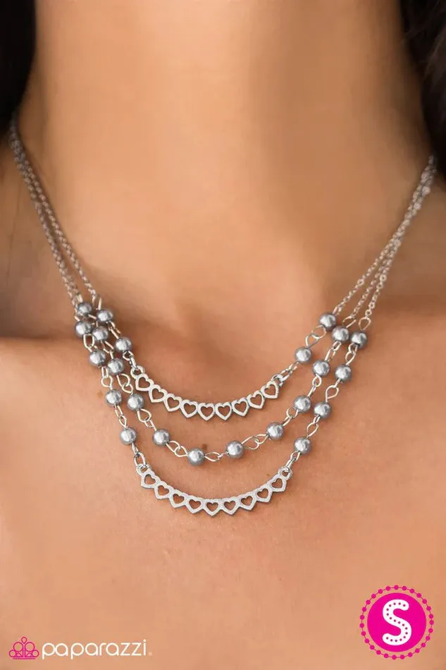 Paparazzi Necklace Affectionately Yours Silver Paparazzi Jewelry Necklaces