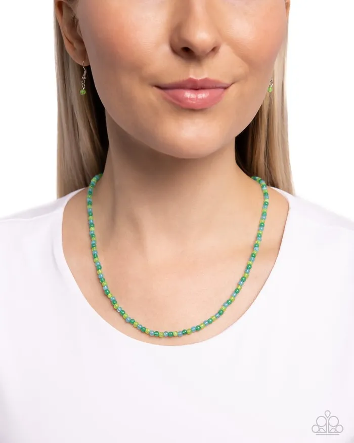 Paparazzi Necklace Beaded Belonging Green Paparazzi Jewelry Necklaces