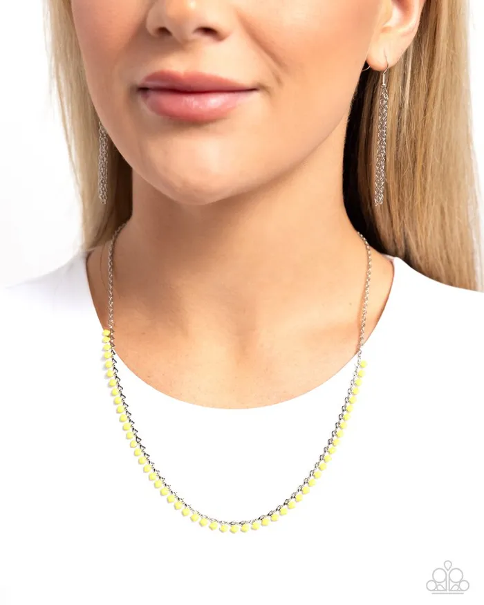Paparazzi Necklace Colored Cadence Yellow Paparazzi Jewelry Necklaces