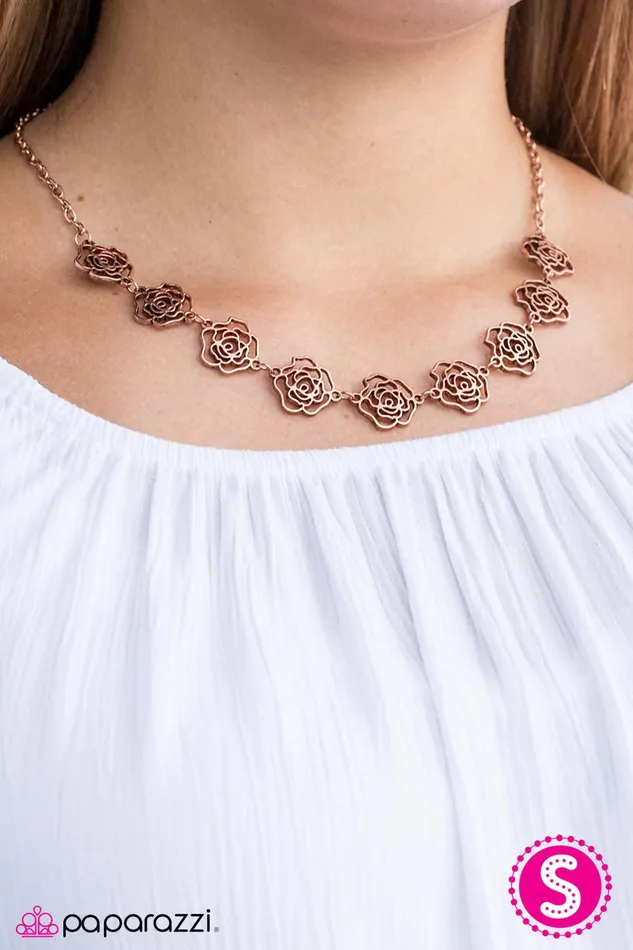 Paparazzi Necklace Fleur de Flirt Copper Paparazzi Jewelry Necklaces