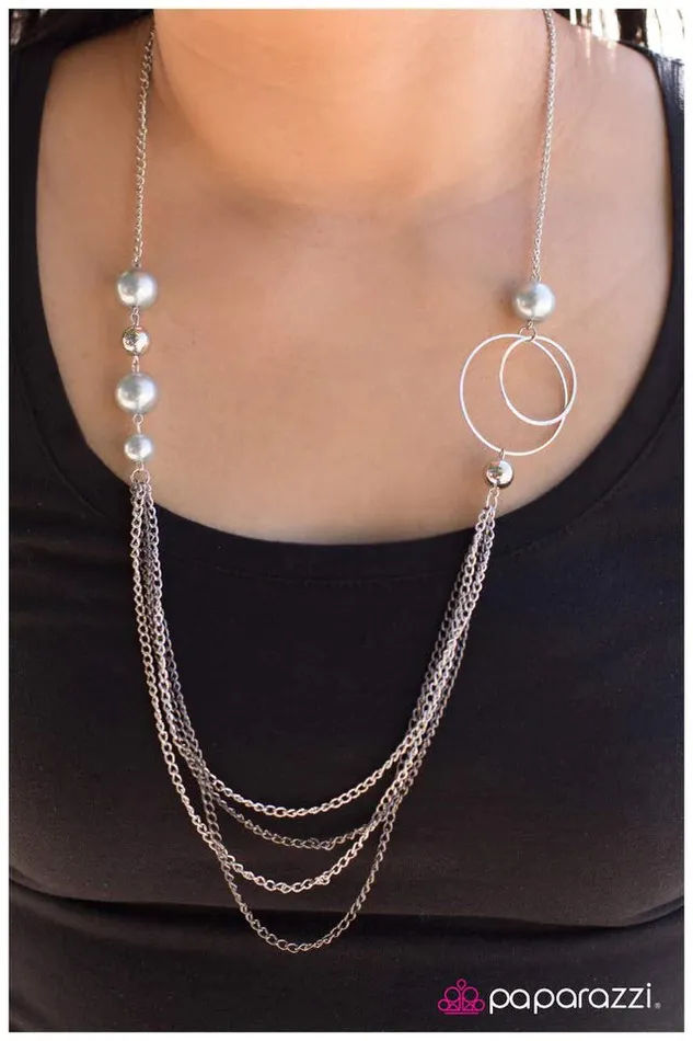 Paparazzi Necklace Gently Glimmering Silver Paparazzi Jewelry Necklaces