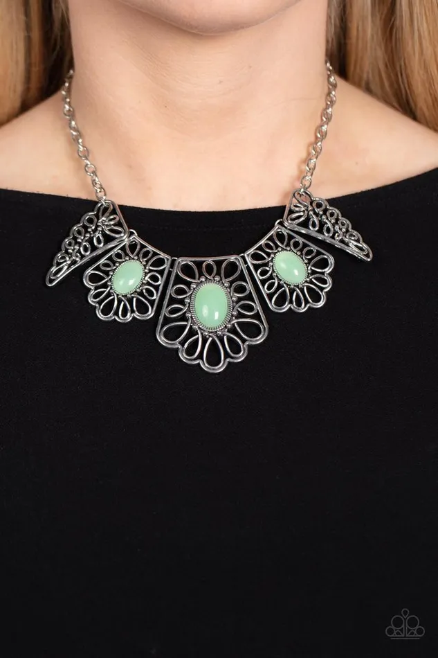 Paparazzi Necklace Glimmering Groves Green Paparazzi Jewelry Necklaces
