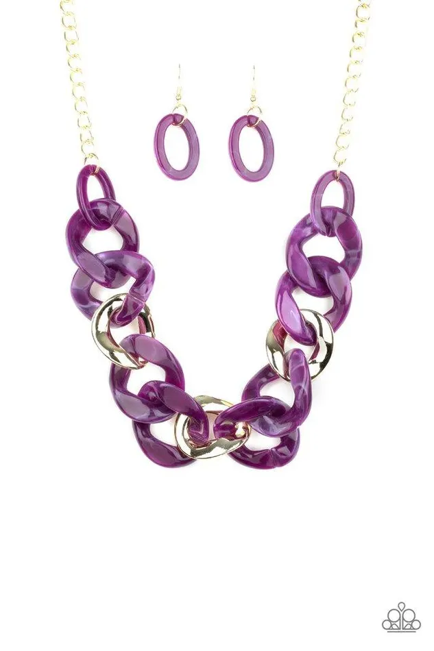 Paparazzi Necklace I Have A HAUTE Date Purple Paparazzi Jewelry Necklaces