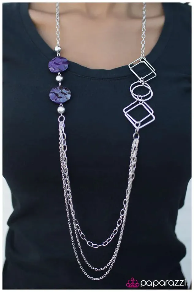 Paparazzi Necklace In Anticipation Purple Paparazzi Jewelry Necklaces