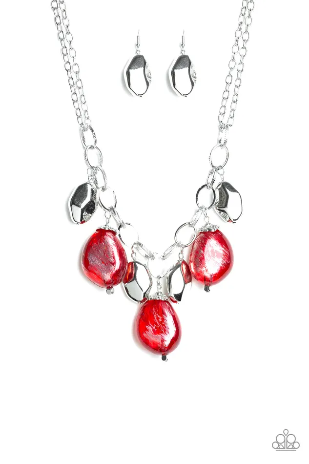 Paparazzi Necklace Looking Glass Glamorous Red Paparazzi Jewelry Necklaces