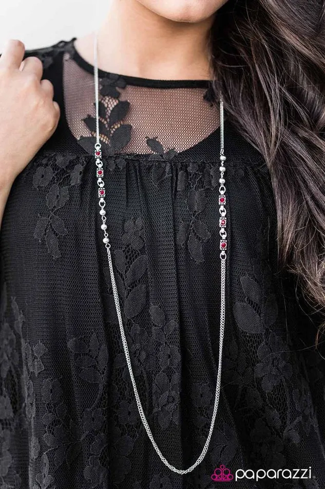 Paparazzi Necklace Midnight Metropolis Red Paparazzi Jewelry Necklaces