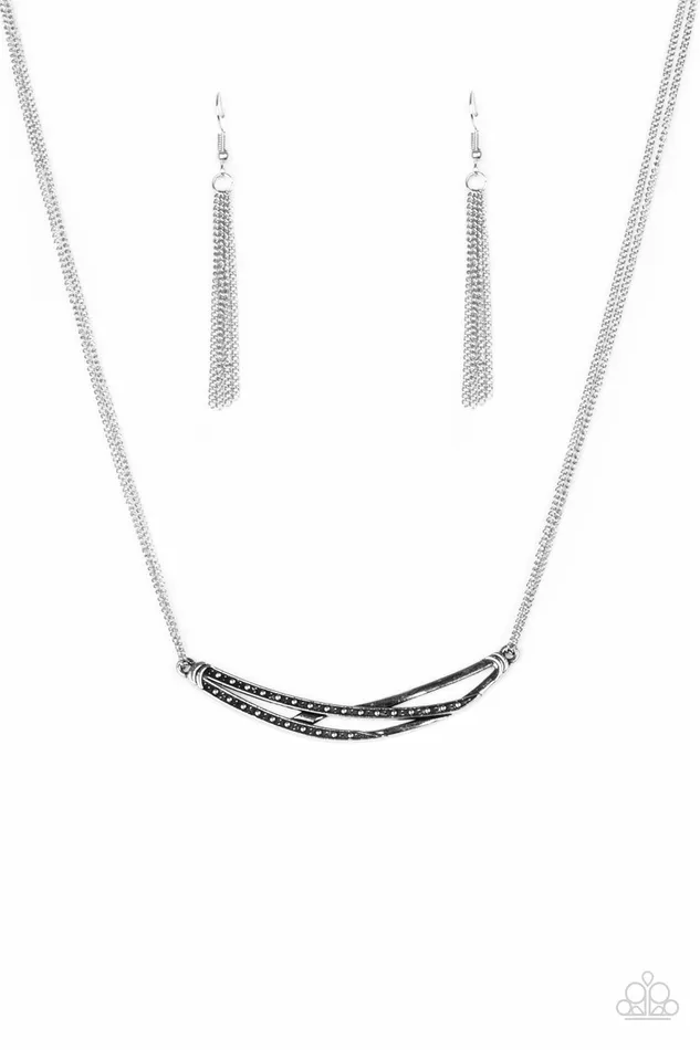 Paparazzi Necklace Moto Modern Silver Paparazzi Jewelry Necklaces