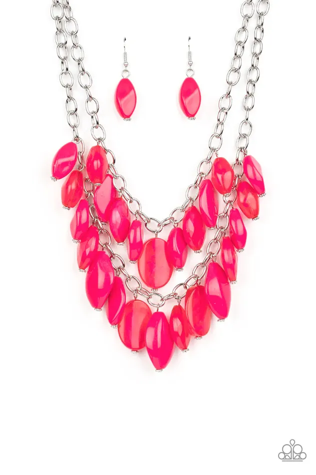 Paparazzi Necklace Palm Beach Beauty Pink Paparazzi Jewelry Necklaces