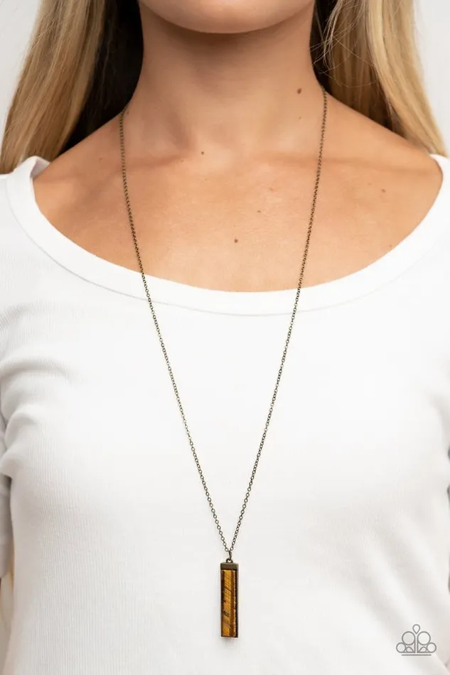 Paparazzi Necklace Set in GEMSTONE Brass Paparazzi Jewelry Necklaces