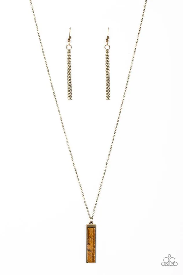 Paparazzi Necklace Set in GEMSTONE Brass Paparazzi Jewelry Necklaces