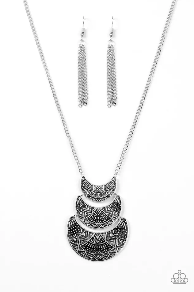 Paparazzi Necklace Too Much Too MOON Silver Paparazzi Jewelry Necklaces