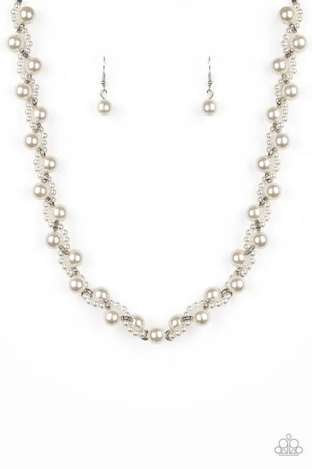 Paparazzi Necklace Uptown Opulence White Paparazzi Jewelry Necklaces