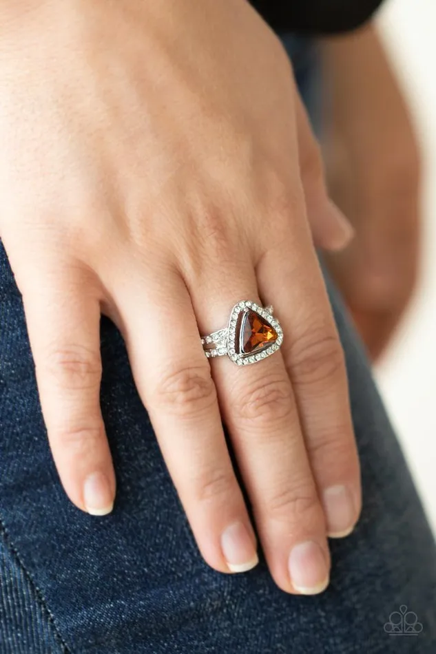 Paparazzi Ring Elevated Engagement Brown Paparazzi Jewelry Rings